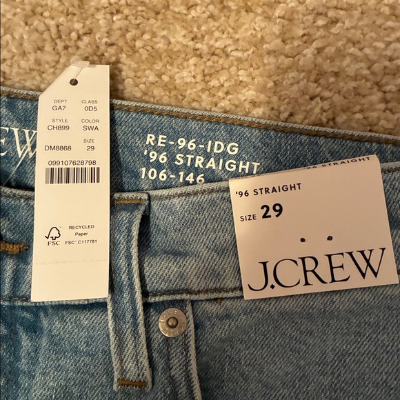 NWT J. Crew 96 High Rise Straight Jeans Light Blue 29 - Picture 7 of 7
